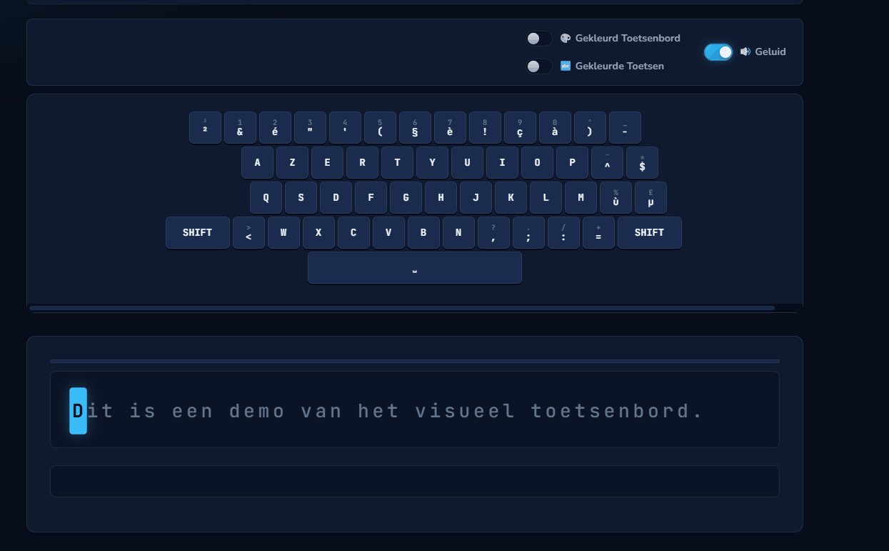 Visual AZERTY Keyboard with Finger Zones